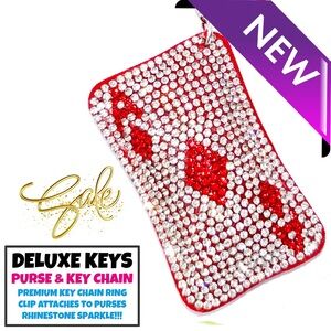 DeLuxe Keys Rhinestone Keychain/Purse Chain Ace of Spades